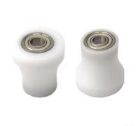 TDCuizent Rueda de rodamiento de entrenamiento abdominal 698ZZ de acero inoxidable para tubo de 38 mm, polea de plástico de repuesto para equipo de gimnasio AB Coaster color blanco, paquete de 2