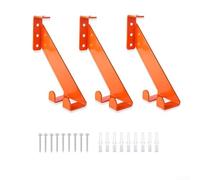 TDCuizent Soporte de pared 3 en 1 para motosierra eléctrica, organizador de gancho de acero inoxidable con capa naranja para garaje, cobertizo, taller (3 piezas)