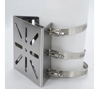 TDCuizent Soporte vertical para cámara con 3 anillos ajustables, soporte de seguridad de acero inoxidable para tuberías, postes, paredes, instalación sin taladro, para CCTV, luz LED, panel solar