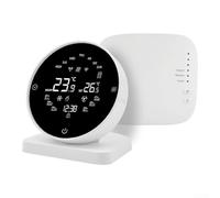 TDCuizent Termostato inteligente para TUYA programable agua piso calefacción controlador pantalla LCD voz App Control inalámbrico RF433 receptor dual alimentación USB batería amplio rango de