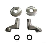 TDCuizent Válvula de ángulo ajustable de acero inoxidable 304, adaptador de grifo de ducha de pie curvado, ancho variable de 8 cm a 22 cm, montaje en pared, color plateado, paquete de 2 para