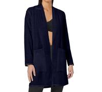TDEOK Abrigo de punto para mujer, tallas grandes, cárdigan de punto para mujer, largo negro, elegante, cárdigan de punto con bolsillos, chaqueta de entretiempo, chaqueta de entretiempo, monocolor