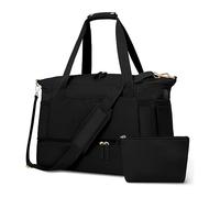 TDEOK Bolsa de deporte para mujer, 37 l, bolsa de viaje deportiva con puerto de carga USB, bolsa de noche, calendario de Adviento, bolsas de llenado, Negro , talla única