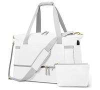 TDEOK Bolsa de deporte para mujer, 37 l, bolsa de viaje deportiva con puerto de carga USB, bolsa de noche, calendario de Adviento, bolsas de llenado, Blanco, talla única