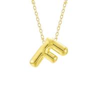 TDEOK Bubble Letter Necklace Gold Initial Necklaces for Women Trendy Chunky Charm Pendant Necklaces Gold Jewelry Birthday for Women Teen Her Mom Grandma Wife Sister Collares Y Pulseras, F, talla única