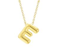 TDEOK Bubble Letter Necklace Gold Initial Necklaces for Women Trendy Chunky Charm Pendant Necklaces Gold Jewelry Birthday for Women Teen Her Mom Grandma Wife Sister Collares Y Pulseras, E, talla única