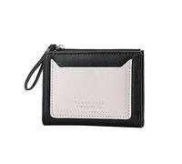 TDEOK Cartera corta de identificación de las mujeres de moda Bolso de color sólido con cremallera Monedero Múltiples ranuras para tarjetas Bolsa de embrague Pequeñas Carteras para hombre Leas,