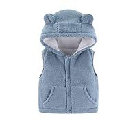 TDEOK Chaleco sólido niños a prueba de viento al aire libre niño abrigo con capucha chaleco de bebé abrigo y chaqueta trenes libro para colorear, azul, 2-3 años