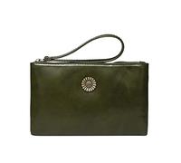 TDEOK Fashion Clip Wallet Vintage Cuero de Vaca Largo Bolso Mujer Mini Teléfono Móvil Mujer Bolso y Monedero Pequeño Monedero Mujer Plata, a, talla única