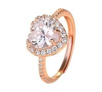 TDEOK Fashion Women's Ring Heart Shaped Jewelry Rings Engagement Ring Anillos Anillo de dedo entero, talla única, Sin piedras preciosas