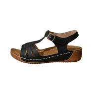 TDEOK Sandalias de cuña para mujer, sandalias de cuña con plataforma con hebilla sandalias abiertas con correa en T, sandalias romanas, bohemias, para exteriores, transpirables, sandalias de playa