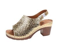 TDEOK Sandalias de las mujeres con fondo grueso sandalias de comercio exterior desgaste frontera simple primavera y Europa y los estados y los estados sandalias de gran yarda Fe zapatos de mujer plata