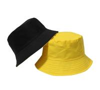 TDEOK Sombrero de pescador de doble uso, versión coreana masculina, sombrero de olla casual simple, placa ligera de color sólido femenino, sombrero de visera, sombrero de pareja sombrero amarillo,