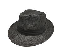 TDEOK Unisex Hombres Mujeres Panamá Sombreros de paja con ala ancha Aldult Jazz Sombrero de paja Cilindro Sombrero de sol Sombrero de pescador Niño 50, Negro , Talla única