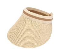 TDEOK Verano al aire libre para mujer, ala ancha, sombrero de paja, playa, sombreros de sol, protección, viajes, cola de caballo, gorra solar, UPF 50+, b, Talla única