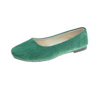 TDEOK Zapatos extra anchos para mujer, color sólido, talla grande, sin cordones, planos, cómodos, informales, zapatos individuales, envío de zapatos para mujer, verde, 43 EU XX-Estrecho