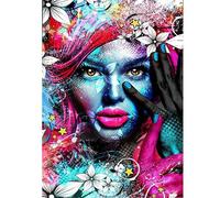 TDFERAN /30 x 40 cm 5D Diamond Painting Mujer Azul Fluo, Kit de Pintura con Diamantes Diseño Gótico, Diamante Arte Abstracto, Manualidades Artesanales Decoración de la Pared