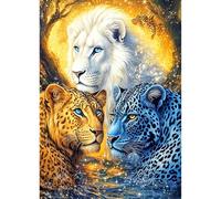 TDFERAN Diamond Painting Adulto Animales 30x40cm Pintura Diamante León Tigres Picture Diamond Tigre Adulto 5D Perlas Diamante Animales Rey León Canevas Diamante Decoraciones Hogar Salón Dormitorio