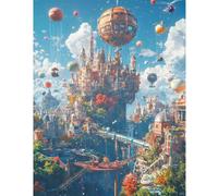 TDFERAN - Pintura de diamante 5D para adultos Cyberpunk 40x50cm Diamond Painting Ciudad del Futuro Principiante Casas Coloridas Bordado Diamante Paisajes Ciudad en el Cielo DIY para la relajación y la