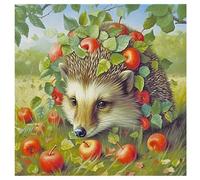 TDFERAN - Pintura de diamante para principiantes, erizo de manzana, 30 x 30 cm, cuadro 5D, erizo en la hierba, paisajes, naturaleza, diamante, bricolaje, bordado, punto de cruz, animales, regalo
