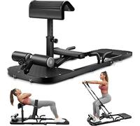 Tdfersasdw Máquina de Empuje de Cadera - Máquina de Sentadillas y glúteos Equipo de Entrenamiento para Gimnasio en casa con Bandas de Resistencia - Banco Multiusos para glúteos,Negro