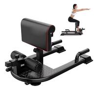 Tdfersasdw Máquina para Sentadillas Sissy, Banco de piernas Profundo Acolchado Ajustable con Ruedas, Equipo de Entrenamiento de piernas para Gimnasio en casa,Negro
