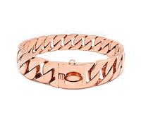 TDHLW Rose Gold,45cm/18in, Collar de Cadena Dorado Resistente para Perros Grandes, de 32 Mm de Grosor y Ancho, de Acero Inoxidable y Metal, con Hebilla