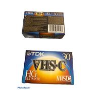 TDK VHS-C Premium Cinta de videocámara, 30 Minutos, 3 Unidades de Cintas