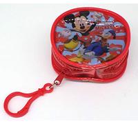 TDL Disney Mickey Mouse Billetera Billetera - Licenciado Oficialmente - 8 cm - Redondo - Cierre De Cremallera - Llavero - Coin Purse