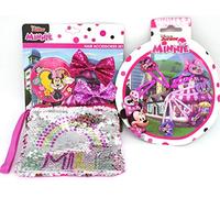 TDL Disney Minnie Mouse Set De Regalo Espejo + Lentejuelas Billetera + 2 Moler + 6 Pinzas De Cabello - Licenciado Oficialmente - Mirror + Sequin Purse + 2 Bows + 6 Hair Clips - Gift Bundle