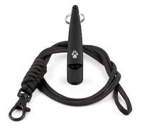 TDL - Silbato de Entrenamiento para Perros de Caza con cordón - Silbato para Perros con Tono Fuerte, sólido y Sonido de Gran Alcance - Silbato de Llamada a Alta frecuencia - Negro con Cuerda Negra