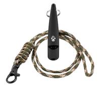 TDL,Silbato para Perros con cordón, Utilizado para recuperación y Entrenamiento de Perros, Larga Distancia, Buena frecuencia para la mayoría de Las Razas, consistente (Negro con Cuerda Verde Militar)