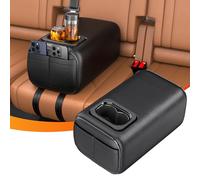 TDOFYH - Reposabrazos para Asiento Trasero de Coche, con Soporte para Vasos, Negro, Bolsillos Dobles