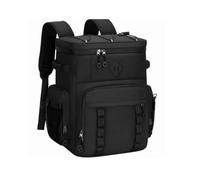 Tdoutop Mochila Térmica con Forro Polietileno Portátil Mochila Nevera con Múltiples Bolsillos Acolchada Bolsa Refrigeradora para Almuerzos, Negro