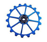 Tdoutop Rueda Cerámica con Polea Trasera de Cojinete Sellado Aluminio y Cerámica de 18 Dientes Accesorio de Cambio Silencioso Adecuada para Bicicleta, Azul