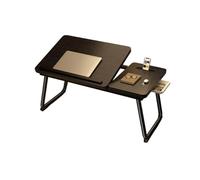 Tdsmyxgs Escritorio Plegable para Portátil con Soporte para Tableta, Escritorio De Lectura para Oficina, Bandeja Auxiliar para Sofá Cama, Adecuado para Trabajar, Escribir Y Comer(Black)