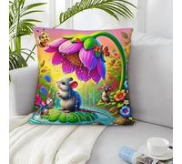 TDSNKAVHB Ratón Funda De Almohada Impresa En 3D Almohada Cuadrada Decorativa para El Hogar Pobres Set De Fundas De Almohada Estándar De 2 Piezas Set De Fundas para Sofá Sofá Dormitorio Salón 40x40cm