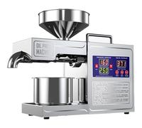 TDSYOCG Máquina de Hacer Aceite Casero 820W Potente - Prensa Automática Frío/Caliente, Aceite Natural Saludable, Acero Inoxidable 304, Libre Químicos, Alto Rendimiento (3-6kg/h), para Frutos Secos