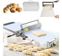 TDSYOCG Máquina Laminadora de Masa Manual Compacta, Laminadora Plegable de Acero Inoxidable con Grosor Ajustable 0-25 mm, para Hojaldre, Empanadas y Masa de Croissant, Fácil Instalación en Hogar