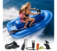 TDSYOCG Moto de Agua motorizada Inflable Tipo Jet ski, con propulsor Sumergible de 500W/700W, autonomía 130 min, Capacidad de Carga 330 LB, diseño Plegable, Ideal para Deportes en océanos