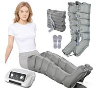 TDSYOCG Presoterapia para Casa Completa, Botas Presoterapia Piernas y Abdomen, Maquina de Presoterapia 6 Cámaras, Masajeador Profesional con 0-240 mmHg, 0-30 min Ajustables para Drenaje Linfático