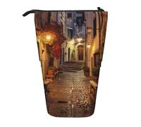 TDTRADD Estuche telescópico para lápices, organizador de papelería con cremallera, Irlanda al aire libre, condado de Clare The Cliffs, Italian Old Street2, Talla única, Estuche para lápices