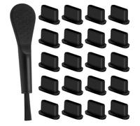TDUNSYA 20 Piezas Tapones Antipolvo USB C,Antipolvo para Teléfono Tipo C con Cepillo Limpio,Tapón Antipolvo de Silicona,Compatible con Phone Todos Los Dispositivos Tipo C