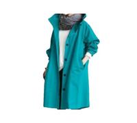 Tdvcpmkk Gabardina para mujer, abrigo largo informal para mujer, abrigo suelto para otoño e invierno, Cian, XXXL
