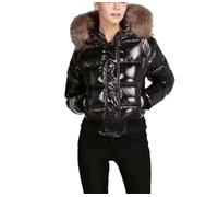 Tdvcpmkk Parka corta cálida con capucha desmontable de invierno para mujer, Negro, S