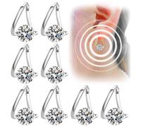 TDWE Juego de 8 anillos para el drenaje linfático, imanes de germanio para mujeres y niñas (plata)