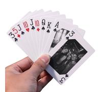 TDXHHW Baraja de cartas personalizada con fotos, alternativa de álbum de fotos personalizado, recuerdos únicos de fiesta familiar, regalo fotográfico, fotos de pareja, cartas de juego, beige