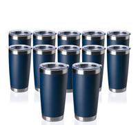 TDYDDYU 12 pack 20 OZ Double Wall Stainless Steel Vacuum Insulated Tumbler Coffee Travel Mug With Lid Durable Powder Coated Insulated Coffee Cup for