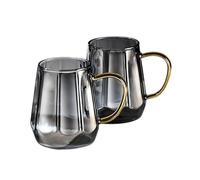 tDZP7yWpc vasos para beber Set of 2 Glass Coffee Cups, 11.8Oz(Grey)