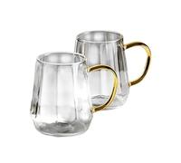 tDZP7yWpc vasos para beber Set of 2 Glass Coffee Cups, 11.8Oz(Transparent)